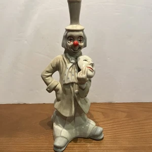 Estatuilla de payaso de porcelana sombrero de copa 3 máscaras teatrales 10,25 "h vintage - Imagen 1 de 4