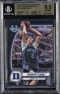 2024-25 BOWMAN CHROME UNIV. BLACK WAVE REFRACTORS ##16 COOPER FLAGG BGS 9.5 - Picture 1 of 2