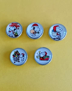 Snoopy Christmas 18 mm snap button charms #2 - Picture 1 of 6