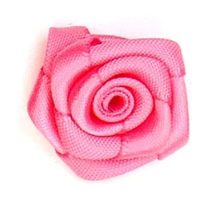 Stoffrosen Röschen Blümchen 12 Stück rosa Ø 22 mm - Bild 1 von 1