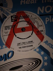 The Four Seasons RARE 7” STATESIDE 45 EX VINYL DEMO - Ain’t That A Shame 1964 - Picture 1 of 6