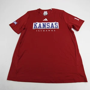 Kansas Jayhawks adidas Aeroready Short Sleeve Shirt Men's Red Used - Picture 1 of 6