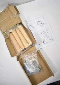 Leg Replacements w Hardware For JZQ2210 Rattan TV Stand Cabinet Natural Finish - Picture 1 of 4