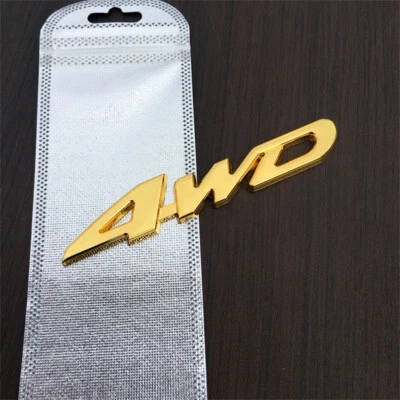 Alloy Gold 4WD Sport Emblem Car Truck Auto Fender Door Rear Tailgate Universal - Imagem 1 de 2