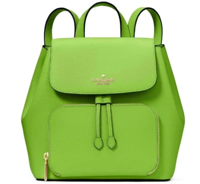 Kate Spade New York Kristi Medium Flap Backpack KA695 Leather Turtle Green - Image 1 of 4