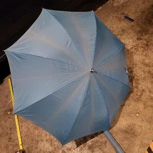 Cool Vintage 1980's Blue Kane M Umbrella w Chain On Handle Springs Inside +Case - Picture 1 of 23
