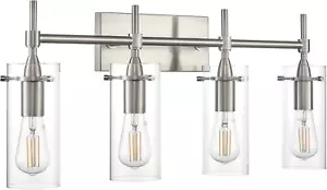 Effimero Modern Farmhouse Bathroom Vanity Lights Fixtures 4 Lights over Mirror B - Picture 1 of 9