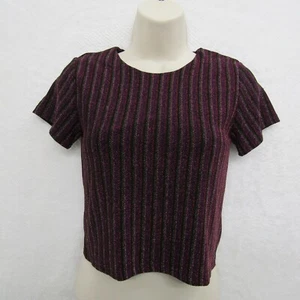 Girls Short Sleeve Crew Neck Pullover Top Shirt Blouse Red Brown Medium - Picture 1 of 9