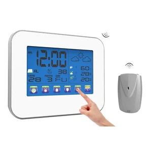 New 1X TOUCH SCREEN Wireless Weather Forecast Station Backlight Indoor + Outdoor - Picture 1 of 13