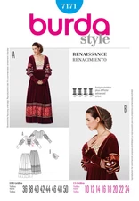 Burda Ladies Sewing Pattern 7171 Renaissance Skirt & Bodice Costume (Burd...