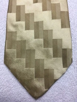 ALFANI 男式领带黄色和金色 4 X 57 — 第 1/4 张图片