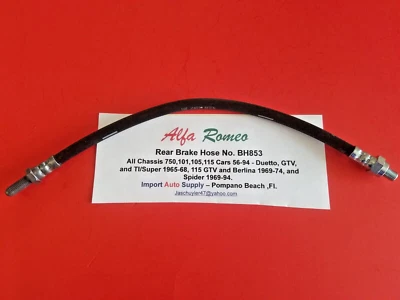 Manguera de freno trasera Alfa Romeo OEM - Spider, GTV, Berlina, Duetto, Giulia/Ti Foto 1 de 4
