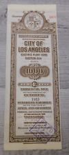 Vintage 1933 California City of Los Angeles Electric Plant Bond Election No 1498