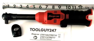 SNAP ON TOOLS CTRQ717 DB 14.4V 1/4" Drive RED Long Reach Hex Drive Ratchet NEW - Picture 1 of 10