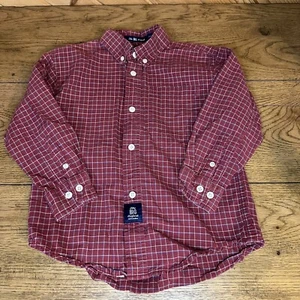 90’s Vtg Kids Gap The Big Oxford Button Down Red Checked Plaid Cotton | Boy’s XS - Picture 1 of 7