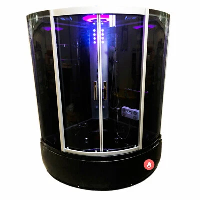 Whirlpool Black Bathtub Shower Hydrotherapy Hot Tub VIENNA 49" with Heater - Image 1 of 4