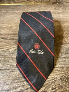 vintage Matco tools Tie Black Red Logo Stripes RARE Mechanic - Picture 1 of 3