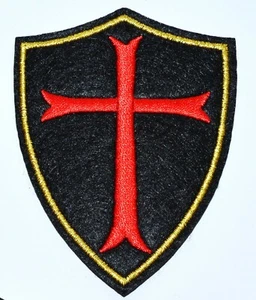 10 Knights Templar Shield Cross red Embroidered Iron On patch ≈2.3*3.1 inch - Picture 1 of 2