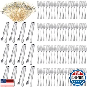 Therwen Mini Forks for Appetizers Serving Tongs Fancy Toothpicks Dinnerware S - Picture 1 of 5