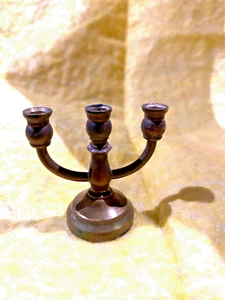 Vintage Mini Candelabra  three Arm Candle Holder Doll House Miniature - Picture 1 of 3