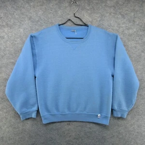 VTG Russell Athletic Sweatshirt Mens Small Blue Crew Neck Pullover Grunge Y2K - Picture 1 of 15