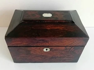 Tea Caddy. Victorian Rosewood 2 section Tea Caddy. Victorian Tea Caddy. - Picture 1 of 14