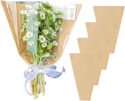 Bolsas Largas de Flores para Ramos, Mangas Grandes de Flores para Suministros de Ramos, Marrón Foto 1 de 4