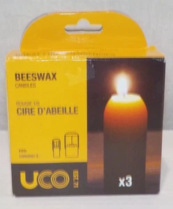 UCO Natural Beeswax Candles 3 pk /12 hour Emergency Candle/Camping/Hiking USA - Picture 1 of 12