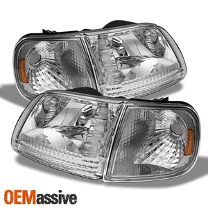 For 97-03 F150 04 Heritage 97-99 F250 97-02 Expedition Headlights + Corner Lamp - Picture 1 of 6