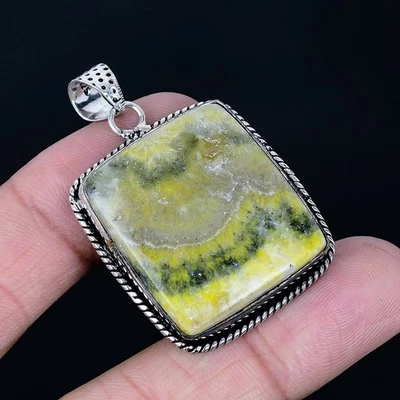 Colgante hecho a mano de jaspe abejorro enchapado en plata 925 de 1,82" Foto 1 de 3