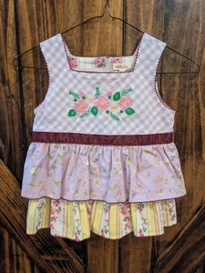 NWT Sz 6 Matilda Jane Enchanted Garden Prudence Gingham Tunic Top - Picture 1 of 4