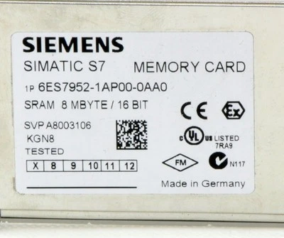Carte mémoire Siemens 6ES7 952-1AP00-0AA0 SRAM SIMATIC S7-400  - Photo 1/2