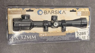 Mira para rifle BARSKA PLINKER-22 4X32MM ILUMINADA ROJA 30/30 IR RETÍCULA AC10037 Foto 1 de 2