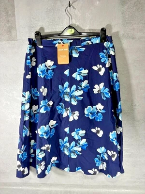 BNWT Cotton Traders tummy control blue floral printed skirt sz 14 elastic waist - Image 1 of 4