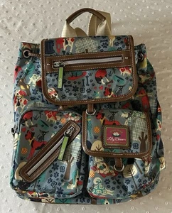 Lily Bloom Who Let the Dogs Out Small BackPack Pockets Snap Zip - Picture 1 of 23