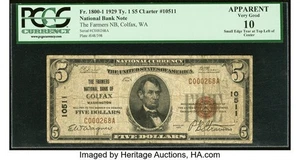 $5 Series 1929 National Banknote Farmers National Bank of Colfax, Washington - Picture 1 of 2