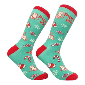 Youth Peppurrmint Meowcha Socks Funny Pet Dog Puppy Animal Lover Christmas - Picture 1 of 9