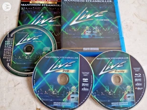 MANNHEIM STEAMROLLER LIVE CHIP DAVIS BLU RAY DVD CD 3 DISC SET - Foto 1 di 2