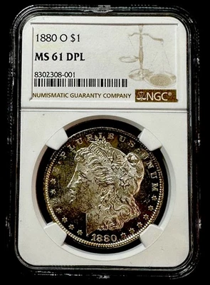 1880-O NGC Morgan Silver Dollar MS61 DPL Deep Mirrors With Great Contrast RARE! - Image 1 of 4