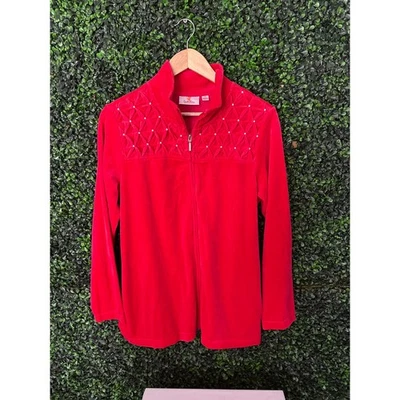 Vintage Quaker Factory Pink Velvet Light Jacket  Women’s size M  - Image 1 of 4