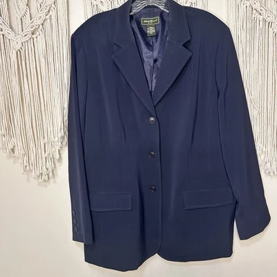 Eddie Bauer Jackets Blazer Business Coats Women’s Size 18W Navy Blue Pockets - Image 1 of 4