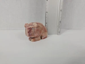 Lion Zuni Fetish Carving - Gilbert Lonjose Marble Stone Native American #50 - Picture 1 of 13