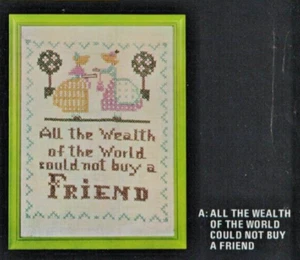 "ALL THE WEALTH' - Kit campionatore vintage in lino timbrato punto X con filo interdentale di Vogart - Foto 1 di 3