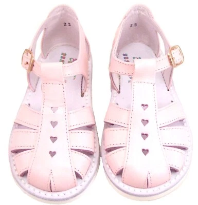 DE OSU -SPAIN - SALE -Girls Pink  Heart Fisherman Sandals - European =Sizes 10-1 - Image 1 of 4