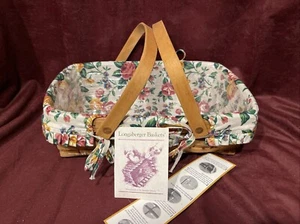 Longaberger 1998 Small Gathering Basket Set - Botanical Fields Near Mint - Picture 1 of 8
