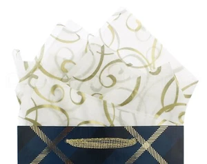 100 Pack - Metallic Gold Tissue Paper - Opulence Pattern - 20" x 30" - Gift Wrap - Picture 1 of 1