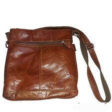 Jack Georges Voyager City Brown Leather Unisex Crossbody Bag Purse 