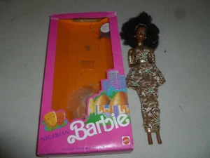 BOXED NIGERIAN DOLLS OF THE WORLD BARBIE DOLL VINTAGE 1989 MATTEL 7376 - Picture 1 of 7