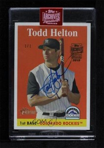 2019 Topps Archives Signature Series 1/1 Todd Helton Buy Back Auto