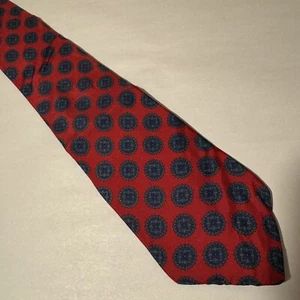 Vintage RESILIO Krawatte Krawatte Geometrisch Rot & Marineblau - Bild 1 von 6